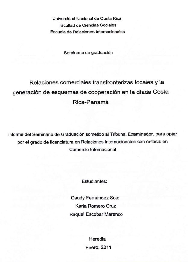 Relaciones Comerciales Transfronterizas Locales Y La Generación De ...