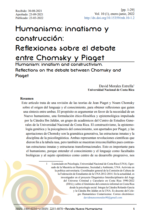 Humanismo innatismo y construccion Reflexiones sobre el debate entre Chomsky y Piaget